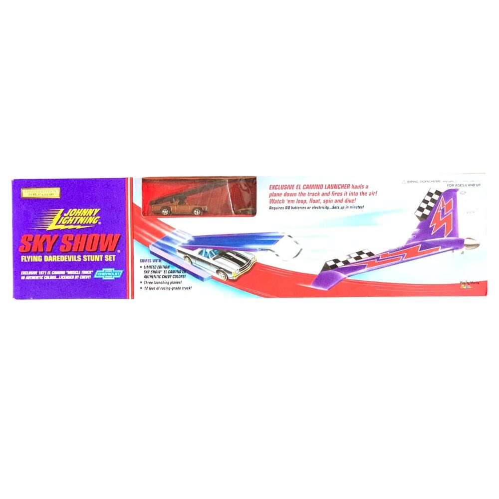 Johnny Lightning Sky Show Daredevil Stunt Set  Red Car